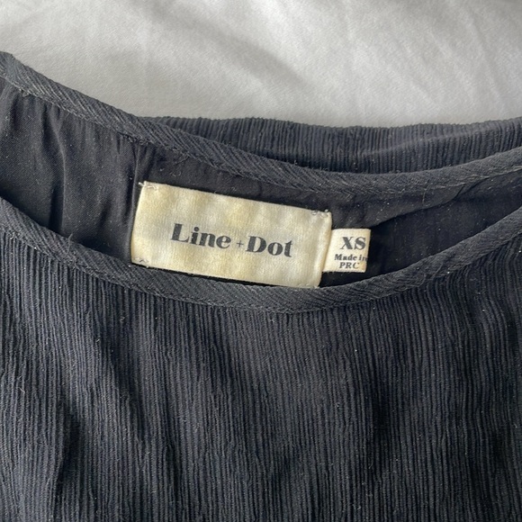 Black Ruffled Dress with Waist Tie, Size XS - Picture 5 of 5